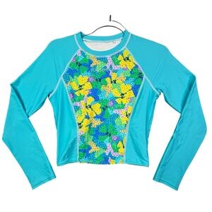 Sunseeker long sleeve swim/rash guard top with built-in bra.